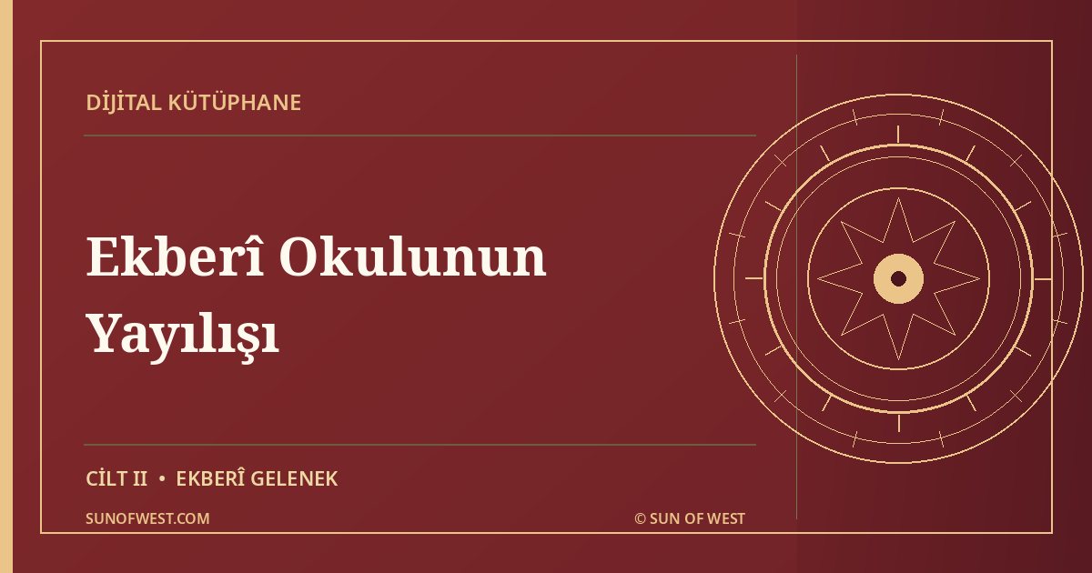 Batı’dan Güneş — Ekberî Okulunun Yayılışı